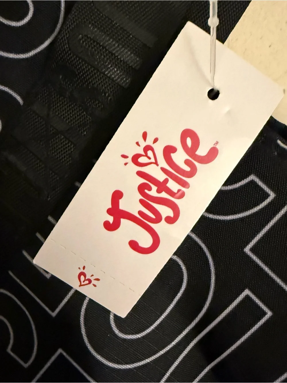 Justice Logo Drawstring Sport/Dance/ Travel Tote NWT